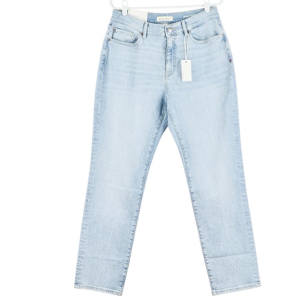 WARP+WEFT Women's Blue Girlfriend Denim Jeans Size 10/30 Stretch Mid Rise NWT
